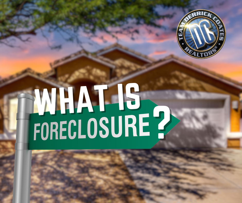Photo of sign saying foreclosure in front of a house.