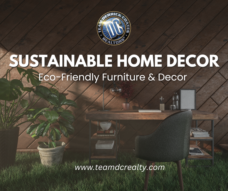 Picture of decorated home office with rustic style wood wall, desk and planters with plants and green grass for the floor..