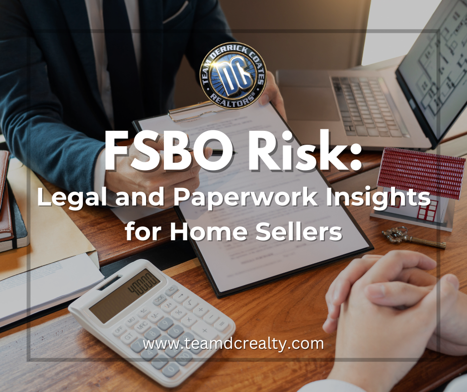 Image of two people at a desk with contract on a clipboard, a laptop, 3D house model, old house key, calculator and books.