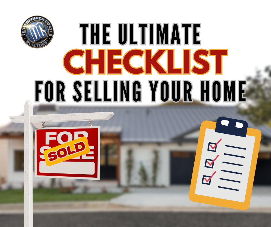 Picture of home with for sale sign out front and checklist on a clipboard.
