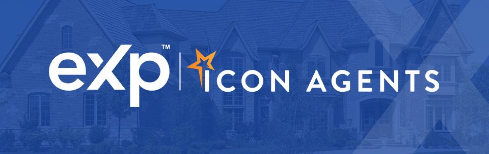 eXp Icon Agents logo overlaying a larger house.